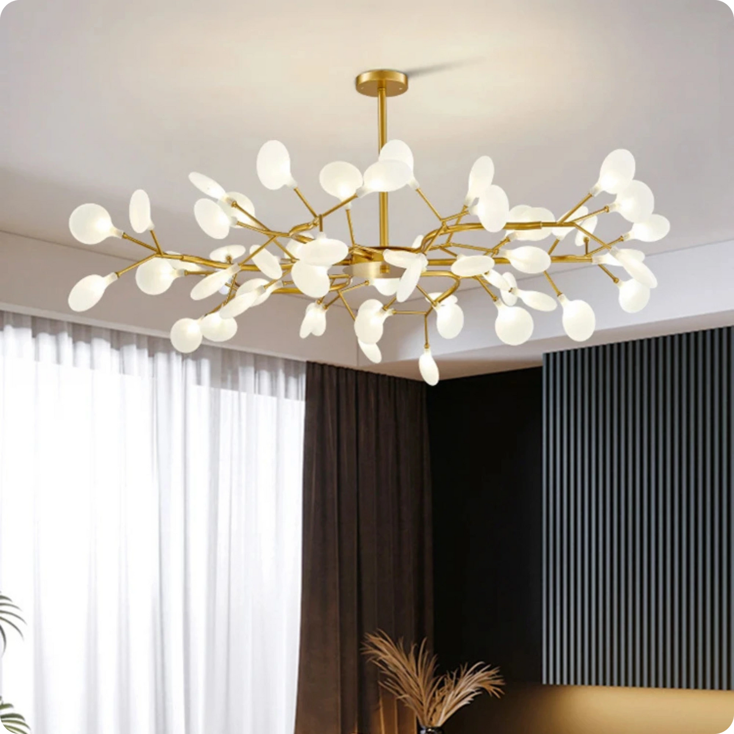 Plafonnier design contemporain avec têtes de fleurs LED - PlafonnierDeco