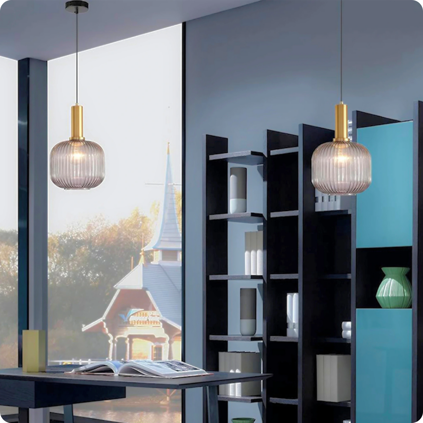 Plafonnier Verre Sculpté Suspendu - Design Moderne Élégant - PlafonnierDeco