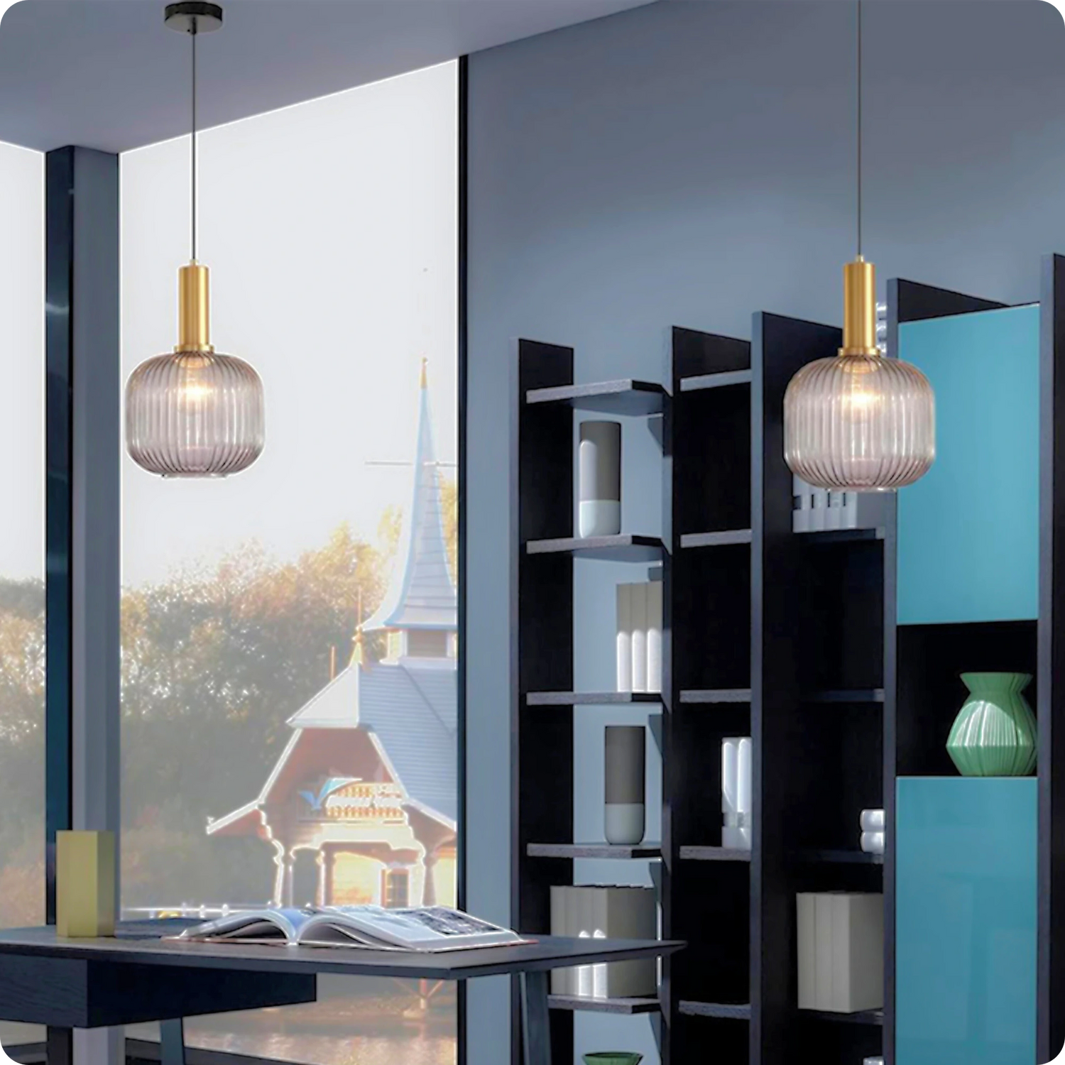 Plafonnier Verre Sculpté Suspendu - Design Moderne Élégant - PlafonnierDeco