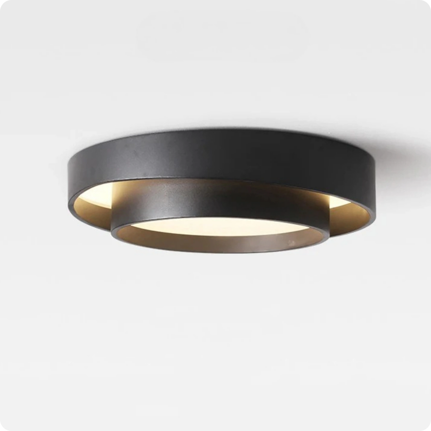 Plafonnier design circulaire en fer et acrylique avec lumière modulable - PlafonnierDeco