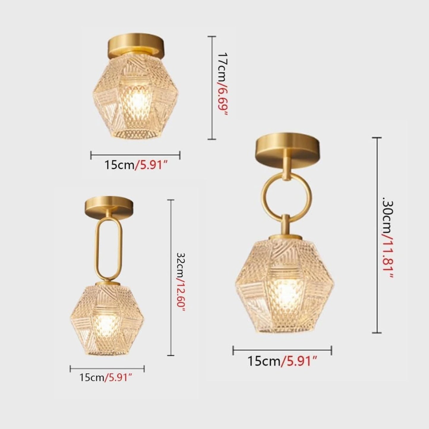 Plafonnier en Verre Nordique avec Finition Dorée et Éclairage LED Doux - PlafonnierDeco