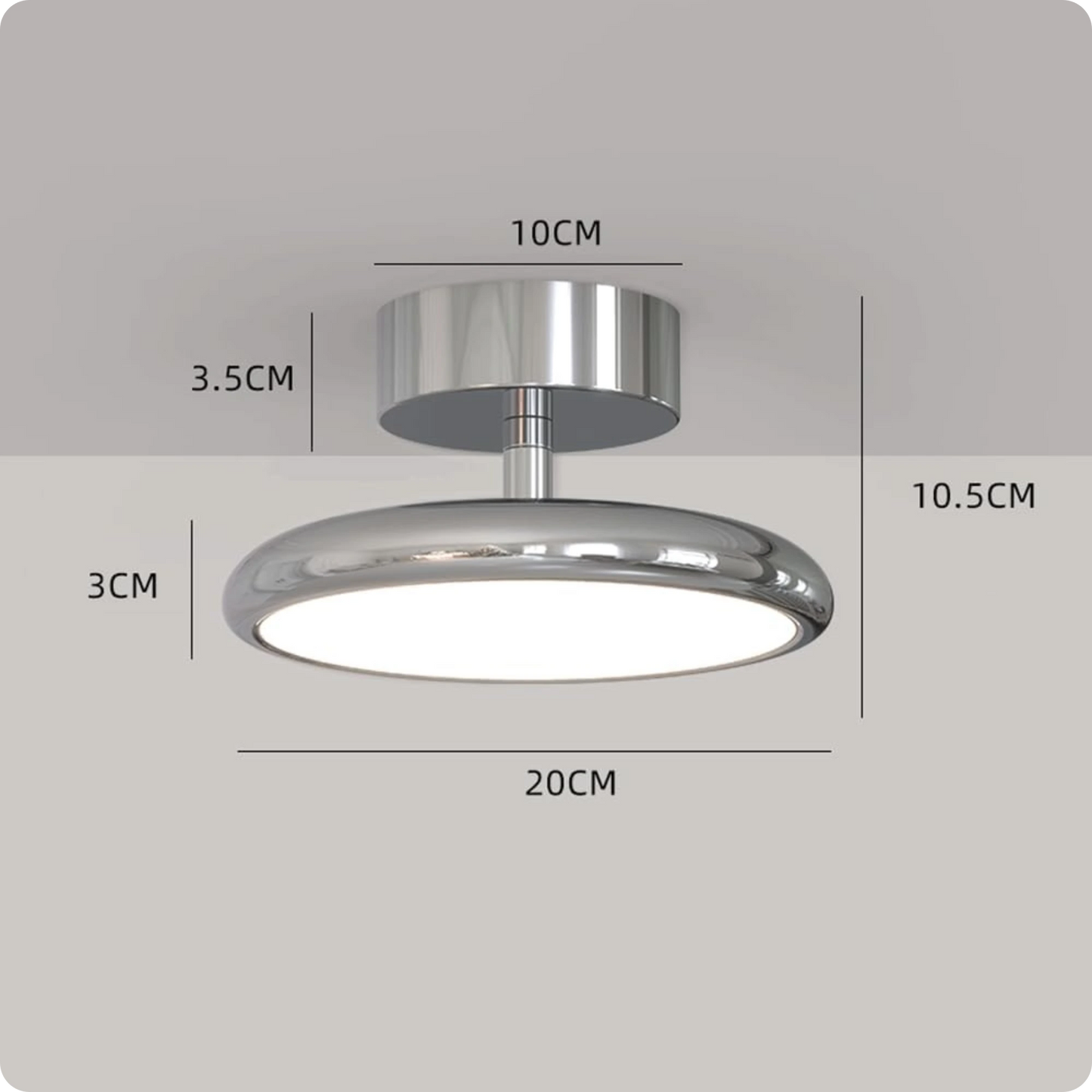 Plafonnier design rond en aluminium avec lumière réglable et douce - PlafonnierDeco