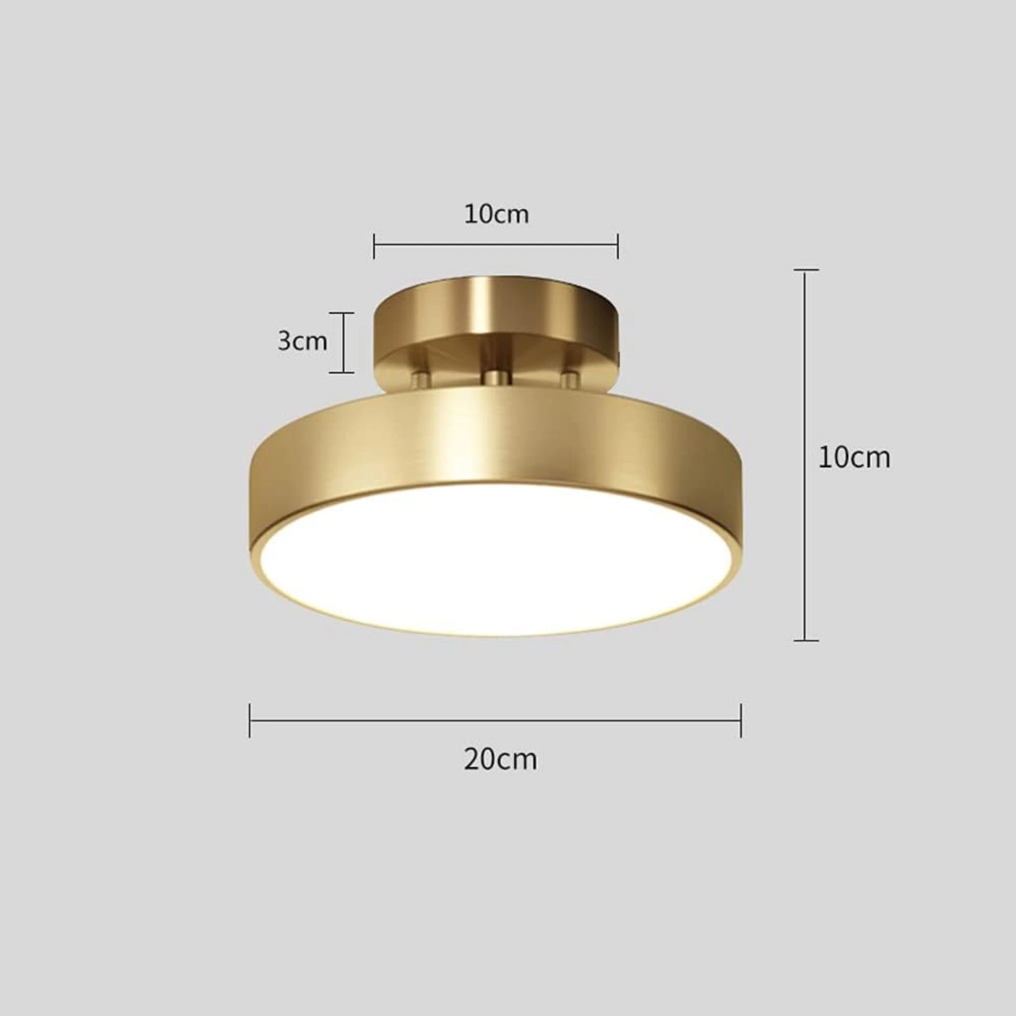 Plafonnier moderne cuivre brossé LED – Lumière chaleureuse et orientable - PlafonnierDeco