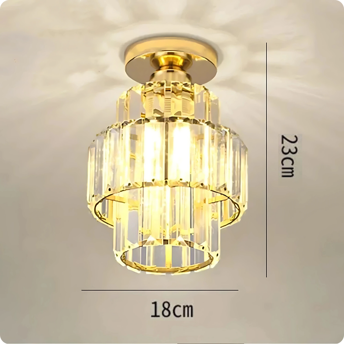 Plafonnier en verre et cristal poli avec éclat décoratif - PlafonnierDeco