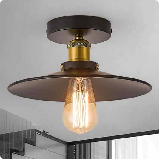 Plafonnier métal noir en forme de diamant pour éclairage vintage - PlafonnierDeco