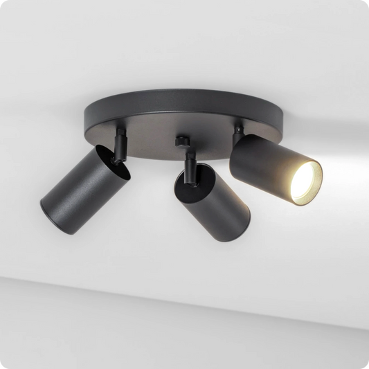 Plafonnier Design Noir Éco-Énergie GU10 Métal pour Intérieur Moderne - PlafonnierDeco