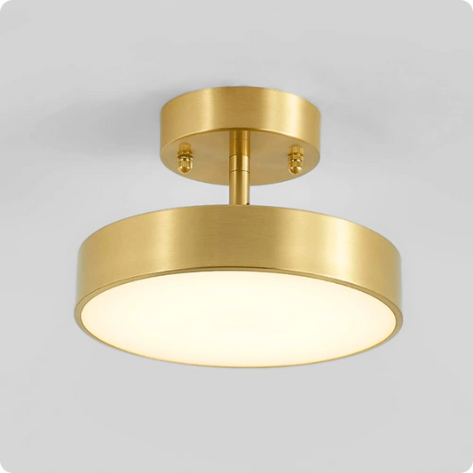 Plafonnier moderne cuivre brossé LED – Lumière chaleureuse et orientable - PlafonnierDeco