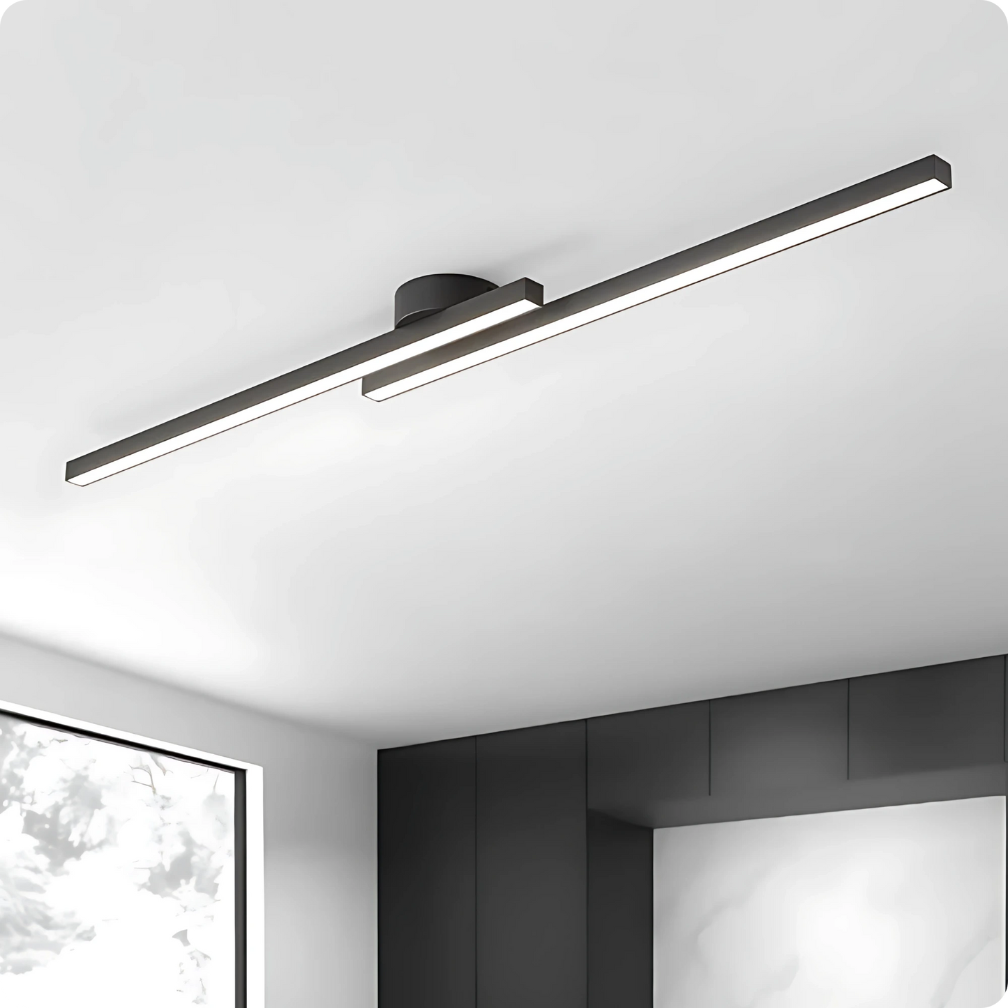 Plafonnier Barre LED Noir Mat - Intensité Ajustable - PlafonnierDeco