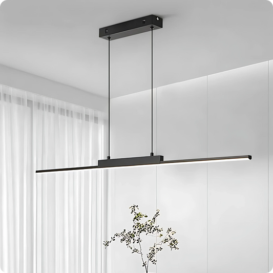 Plafonnier Allongé Noir Aluminium LED Intérieur Moderne 26W - PlafonnierDeco