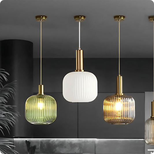 Plafonnier Verre Sculpté Suspendu - Design Moderne Élégant - PlafonnierDeco