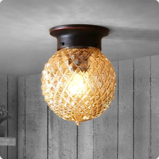 Plafonnier vintage en verre brossé avec éclairage LED pour intérieur chic - PlafonnierDeco