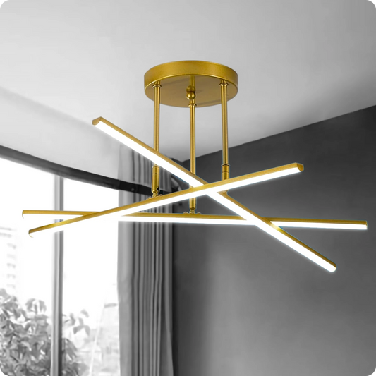 Plafonnier LED Semi-Encastré Fer Noir Design Nordique Chic - PlafonnierDeco