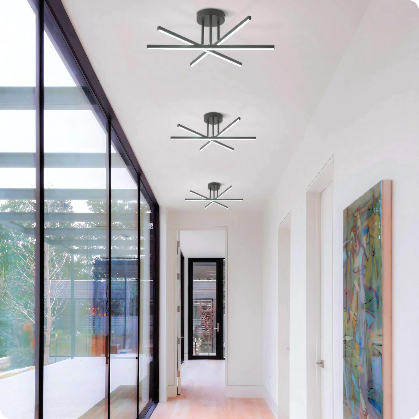 Plafonnier LED Semi-Encastré Fer Noir Design Nordique Chic - PlafonnierDeco