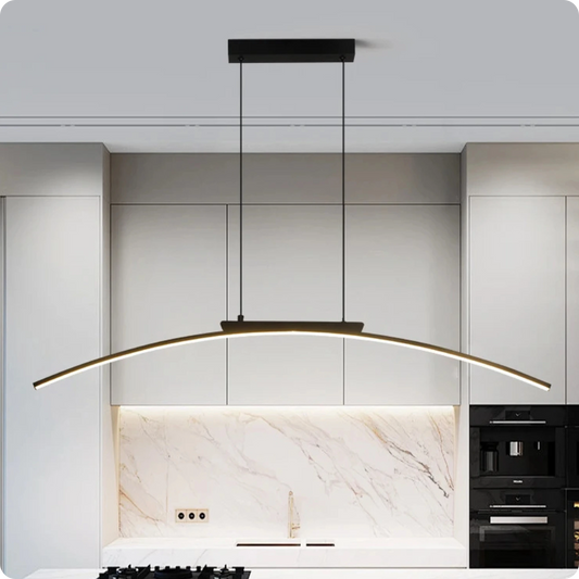 Plafonnier Moderne Arc Courbé en Fer Forgé LED - PlafonnierDeco