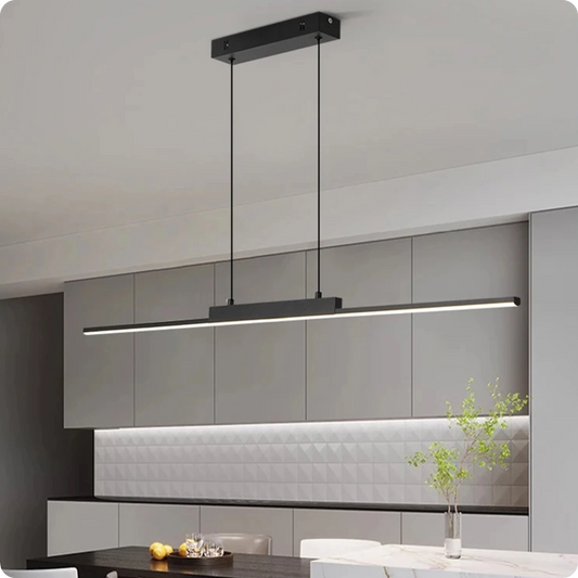 Plafonnier Allongé Noir Aluminium LED Intérieur Moderne 26W - PlafonnierDeco