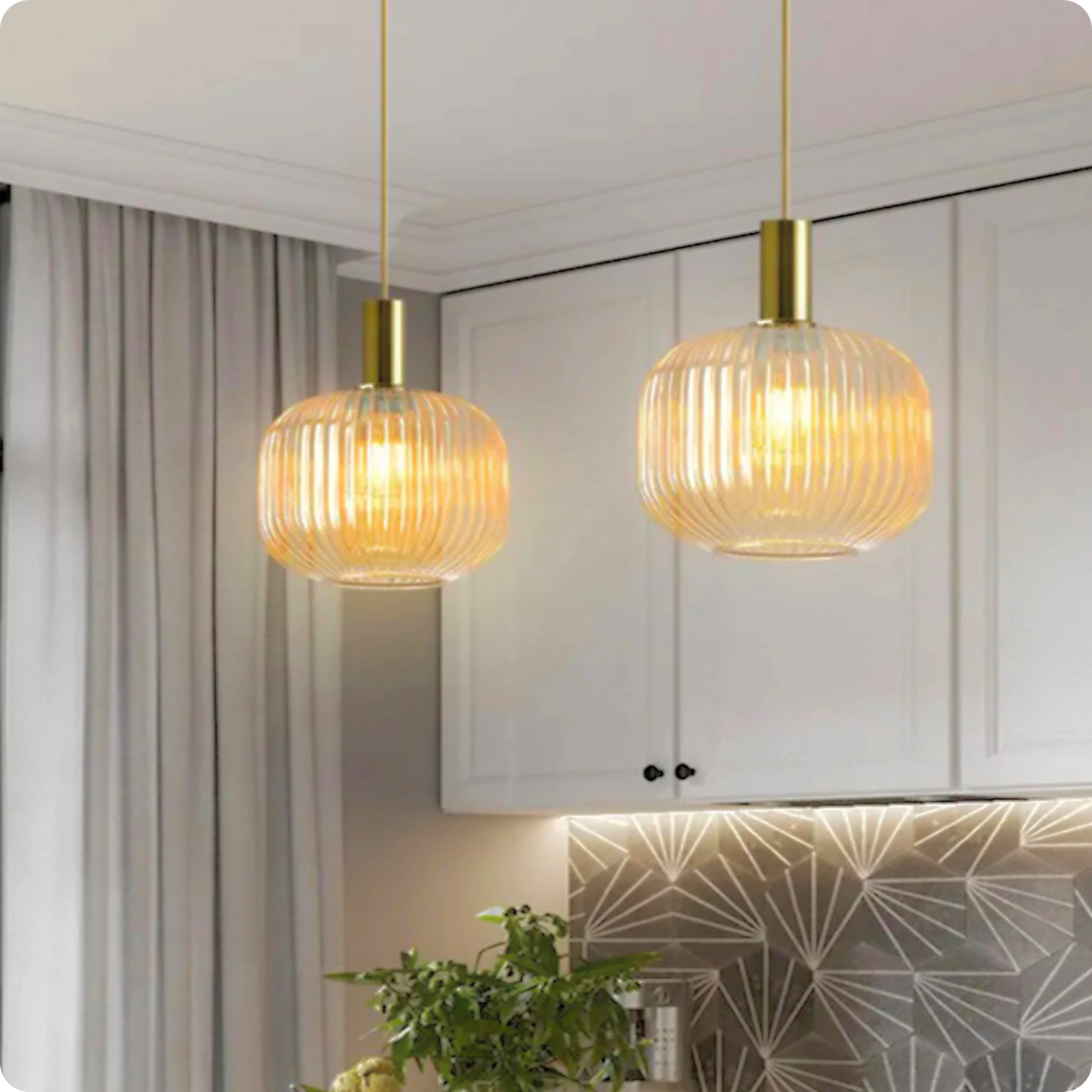 Plafonnier Verre Sculpté Suspendu - Design Moderne Élégant - PlafonnierDeco