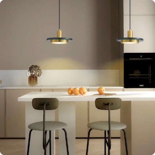 Suspension Moderne en Marbre LED Lumière Chaude 12W - PlafonnierDeco