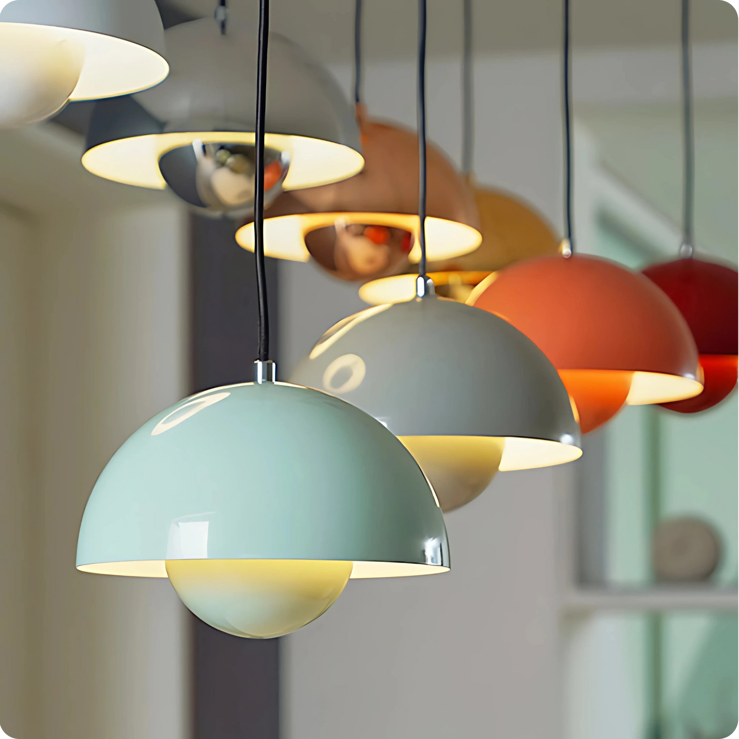 Plafonnier LED Suspendu Style Bourgeon en Métal Peint Multicolore - PlafonnierDeco