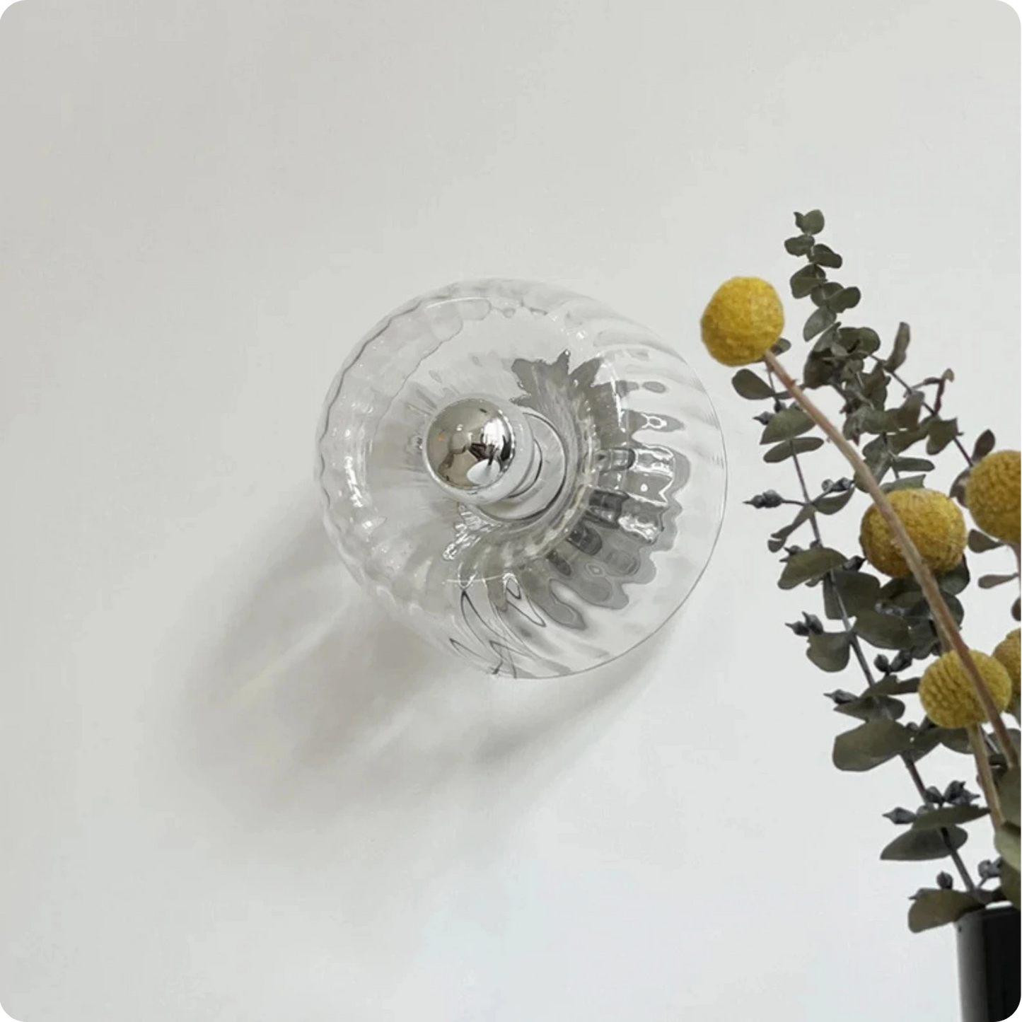 Plafonnier en verre Bauhaus avec effet de lumière or ou argent
