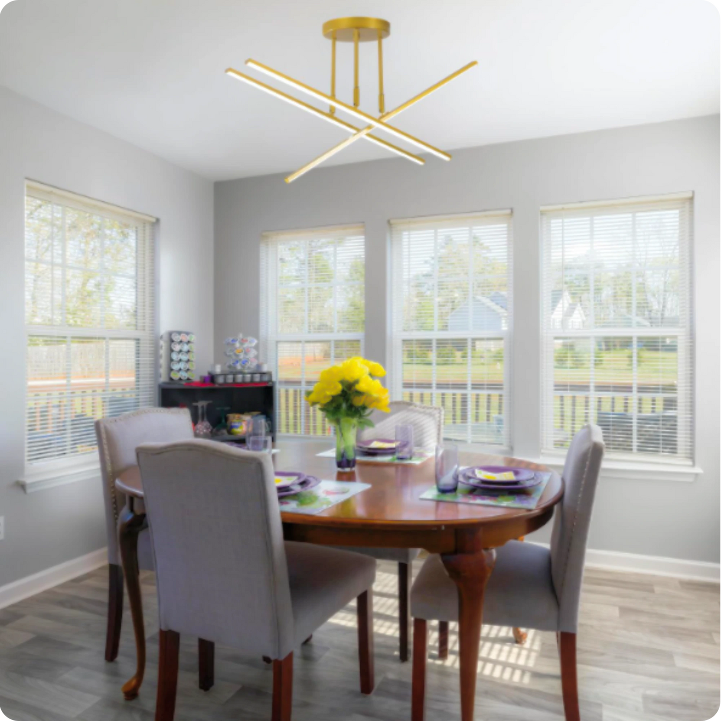 Plafonnier LED Semi-Encastré Fer Noir Design Nordique Chic - PlafonnierDeco