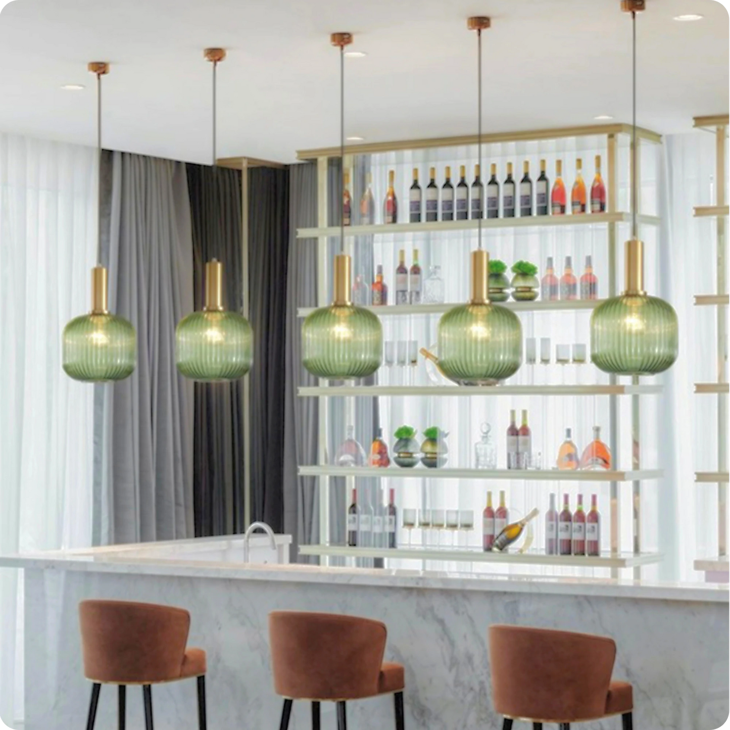 Plafonnier Verre Sculpté Suspendu - Design Moderne Élégant - PlafonnierDeco