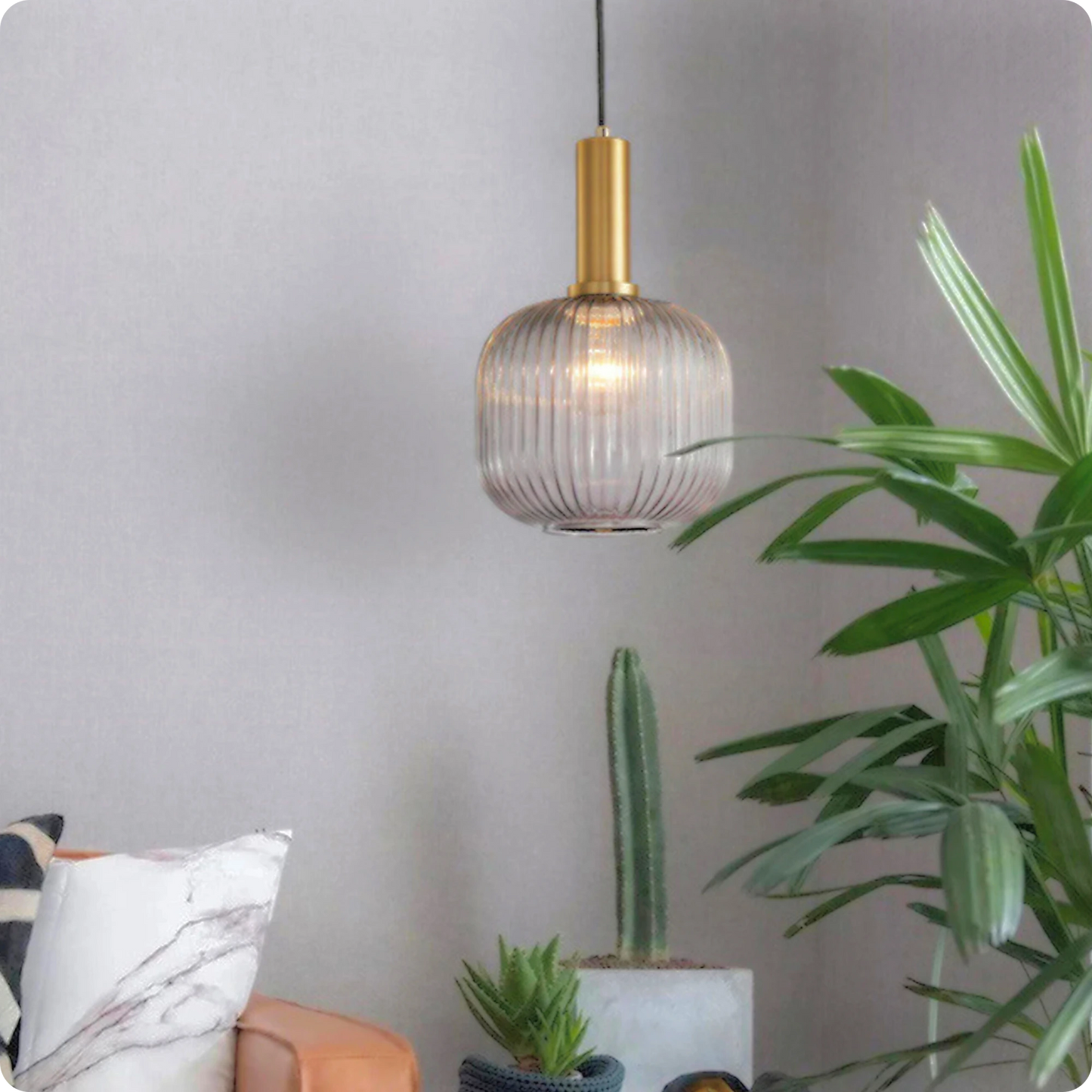 Plafonnier Verre Sculpté Suspendu - Design Moderne Élégant - PlafonnierDeco