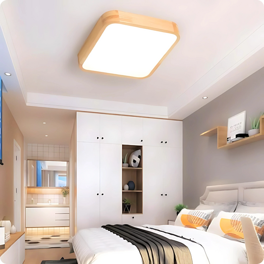 Plafonnier LED Smart Carré | Style Bois - PlafonnierDeco