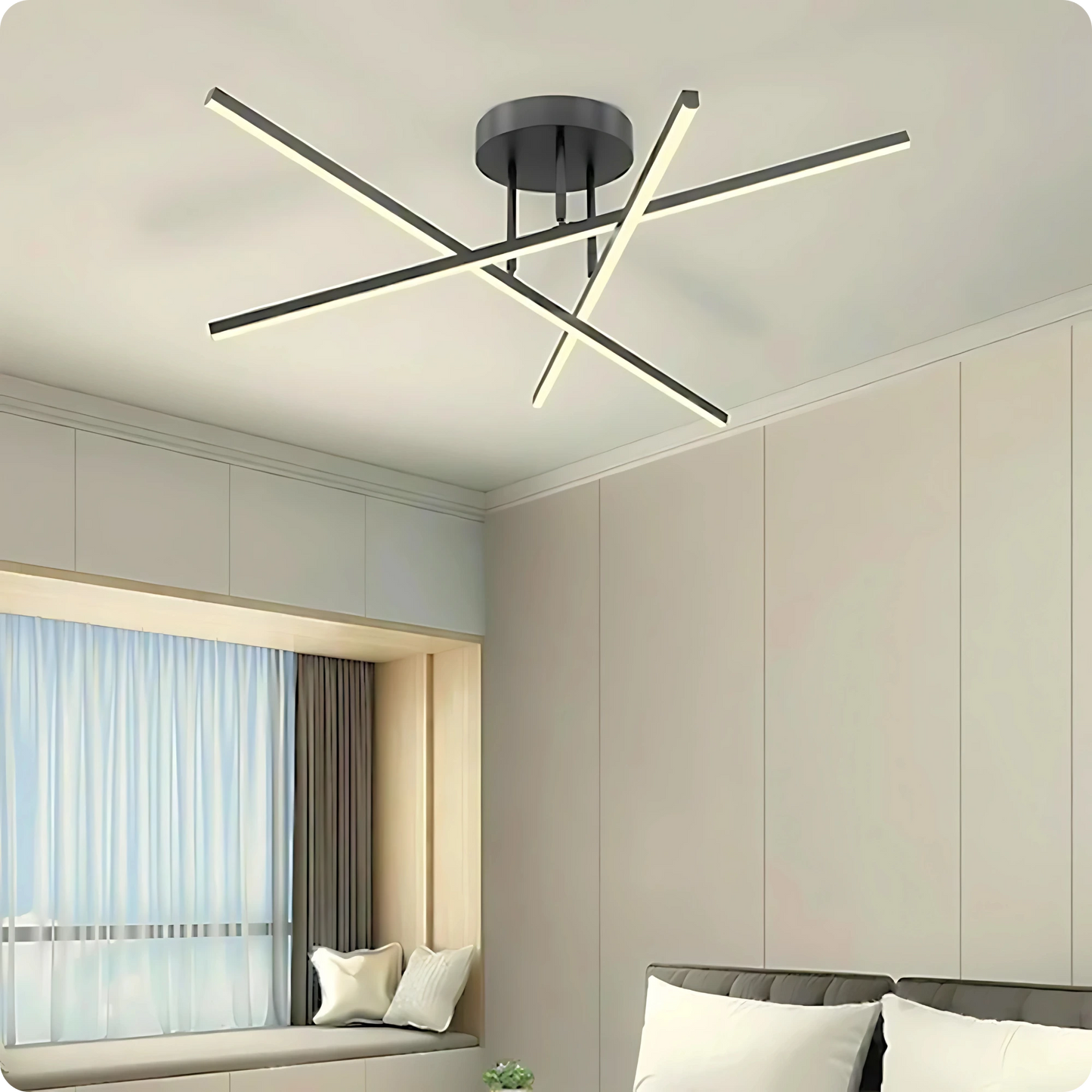 Plafonnier LED Semi-Encastré Fer Noir Design Nordique Chic - PlafonnierDeco