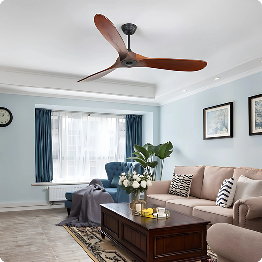 Plafonnier Ventilateur Design Grand Format Bois à Télécommande - PlafonnierDeco