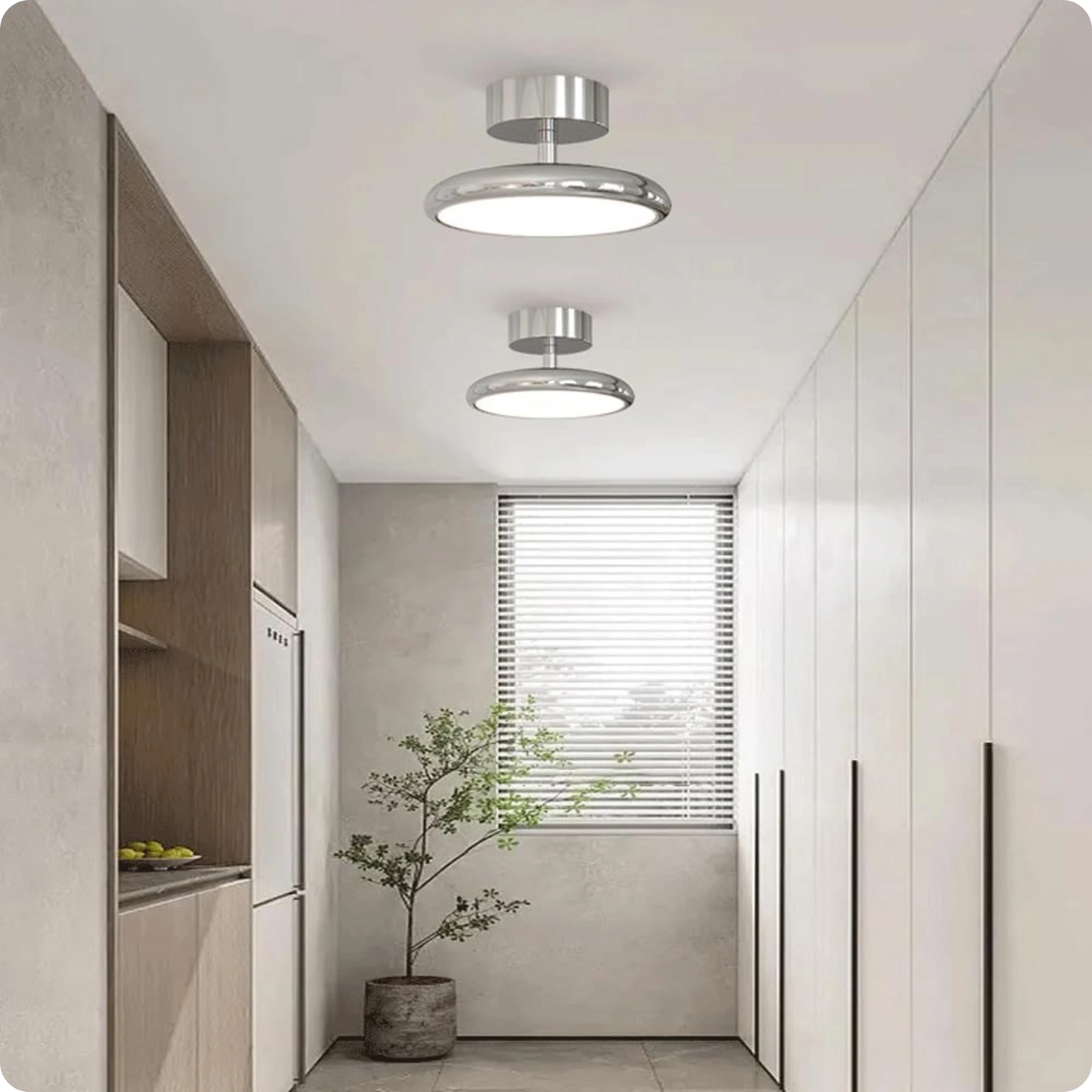 Plafonnier design rond en aluminium avec lumière réglable et douce - PlafonnierDeco