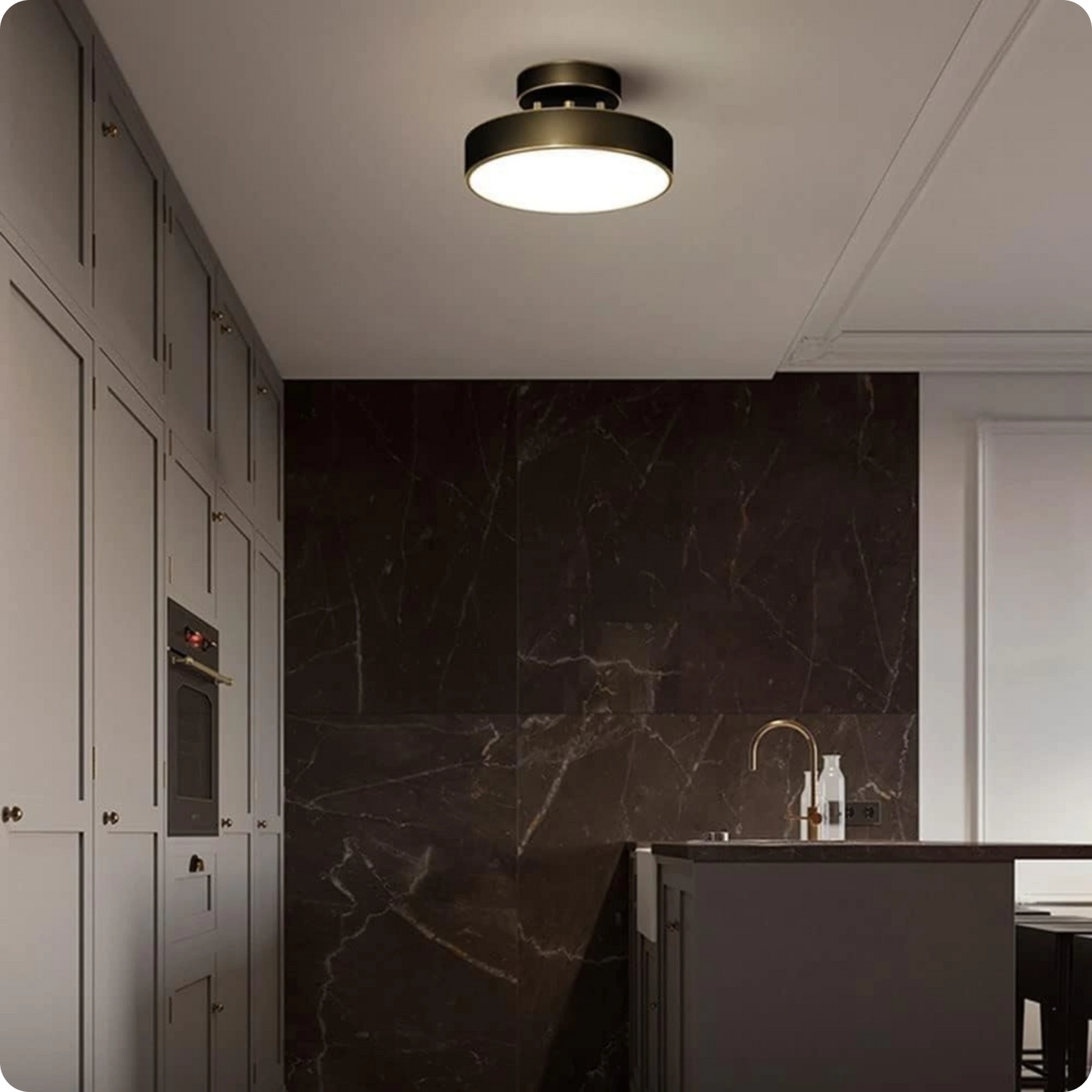 Plafonnier moderne cuivre brossé LED – Lumière chaleureuse et orientable - PlafonnierDeco