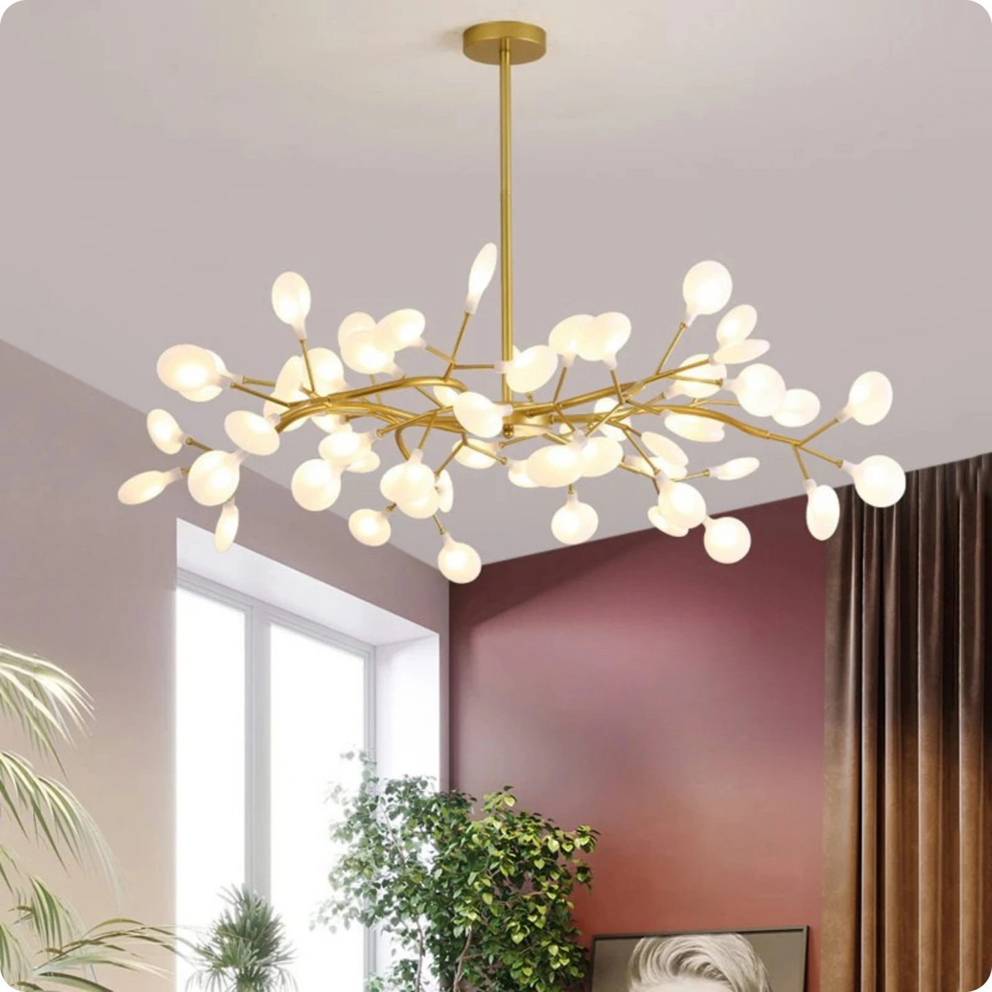 Plafonnier design contemporain avec têtes de fleurs LED - PlafonnierDeco