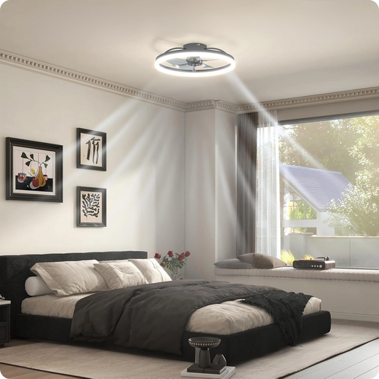Plafonnier Ventilateur LED Design Acrylique Dimmable à 6 Vitesses - PlafonnierDeco