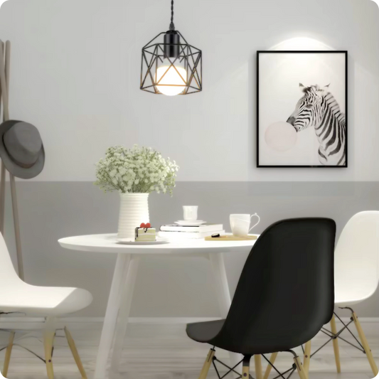 Plafonnier Style Suspension E27 Cage Minimaliste - PlafonnierDeco