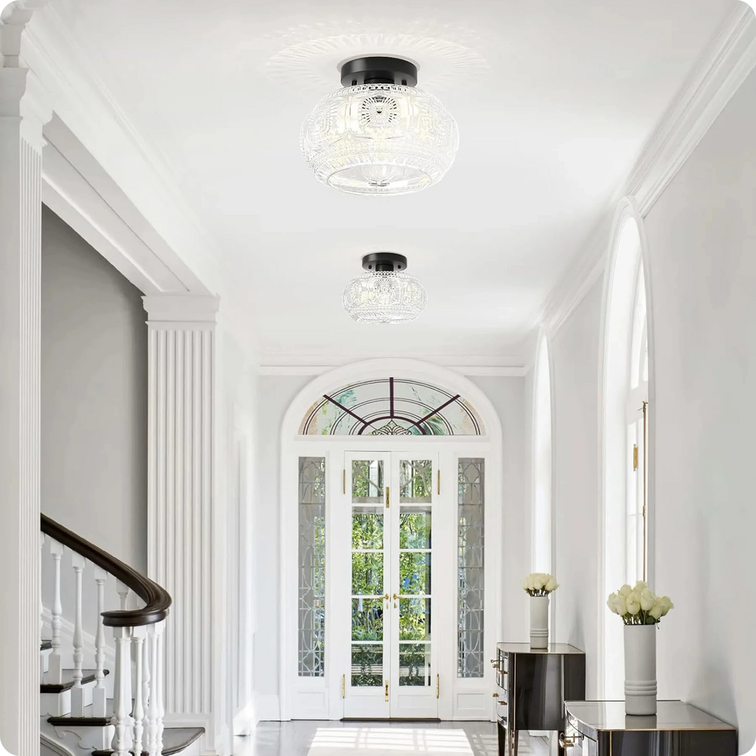 Plafonnier moderne en verre au design épuré pour une ambiance élégante - PlafonnierDeco