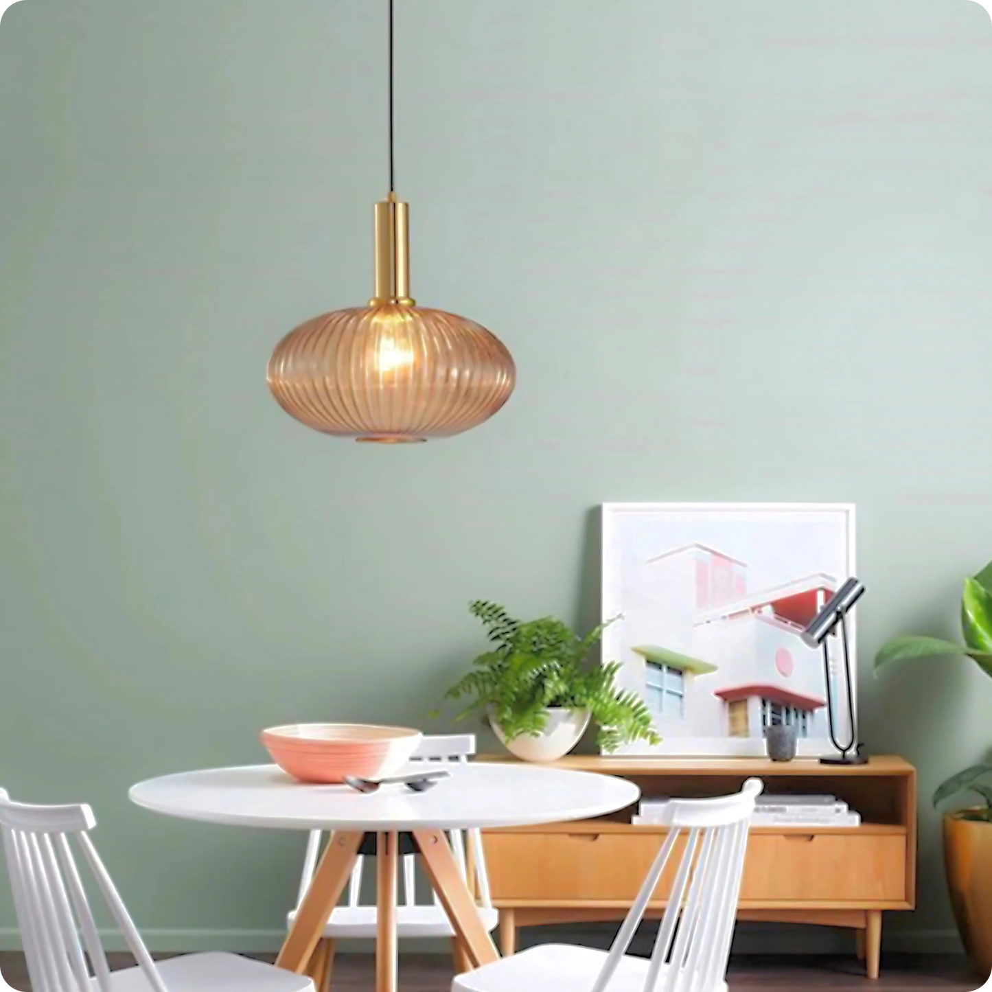 Plafonnier Verre Sculpté Suspendu - Design Moderne Élégant - PlafonnierDeco