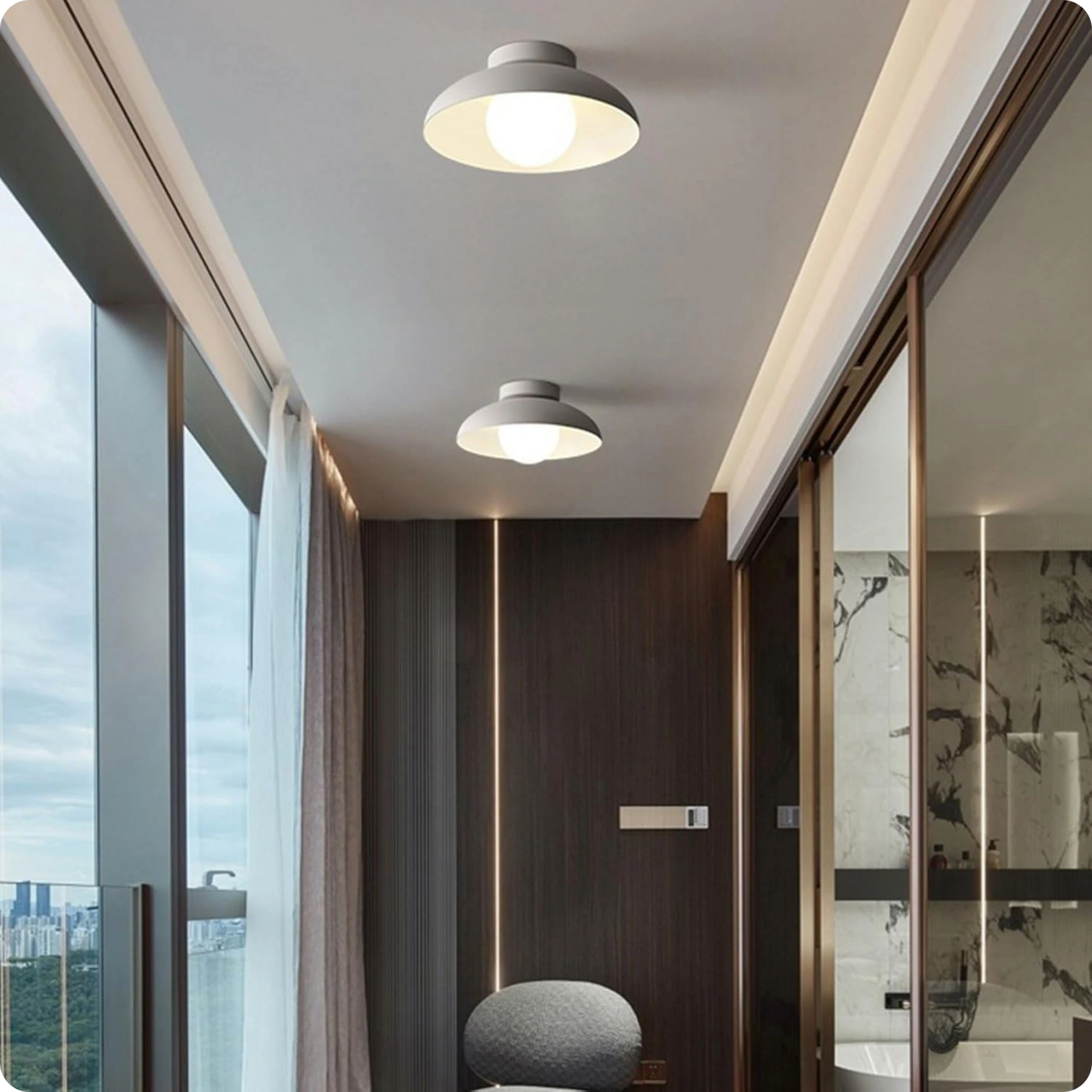 Plafonnier moderne en fer et verre avec style raffiné pour intérieur chic - PlafonnierDeco