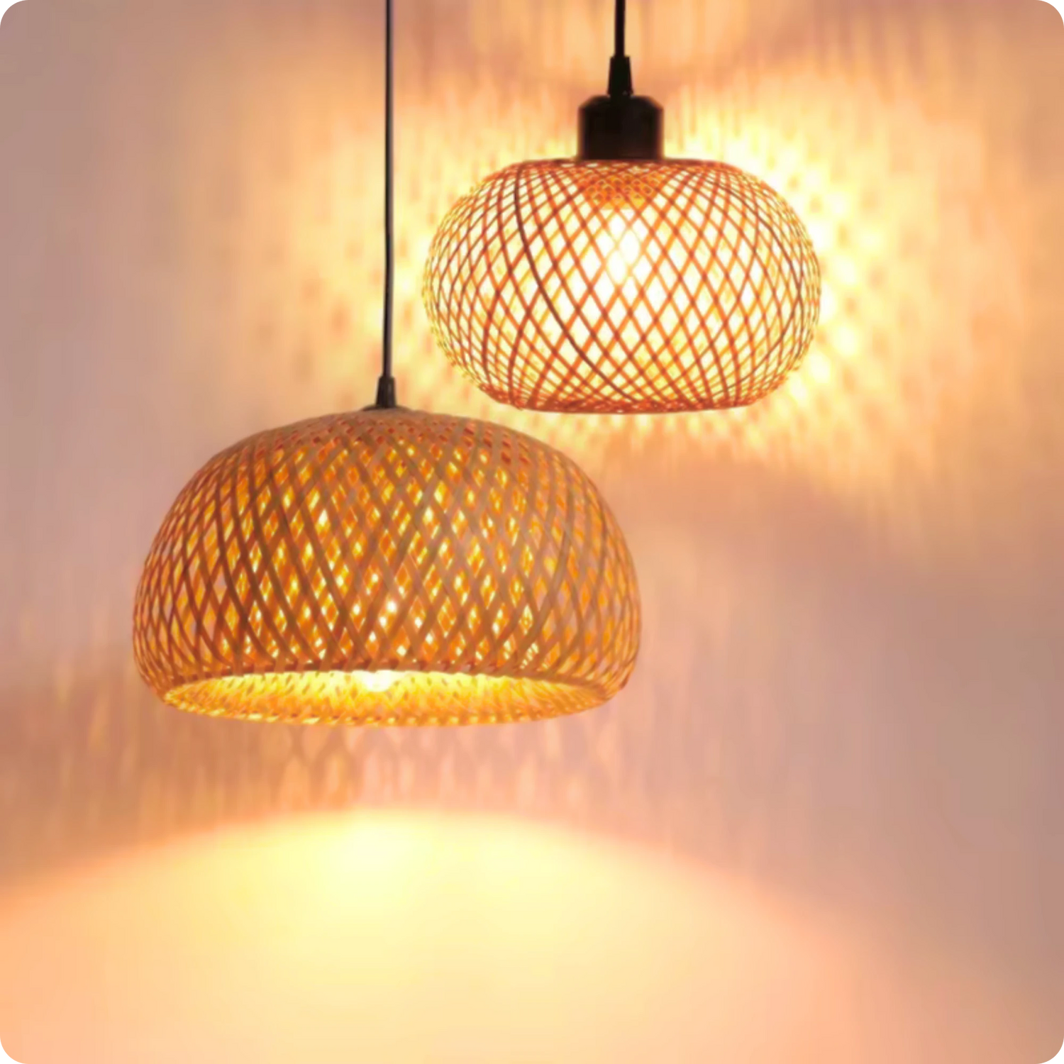 Plafonnier Suspendu Style Tressé Naturel en Forme Ronde - PlafonnierDeco