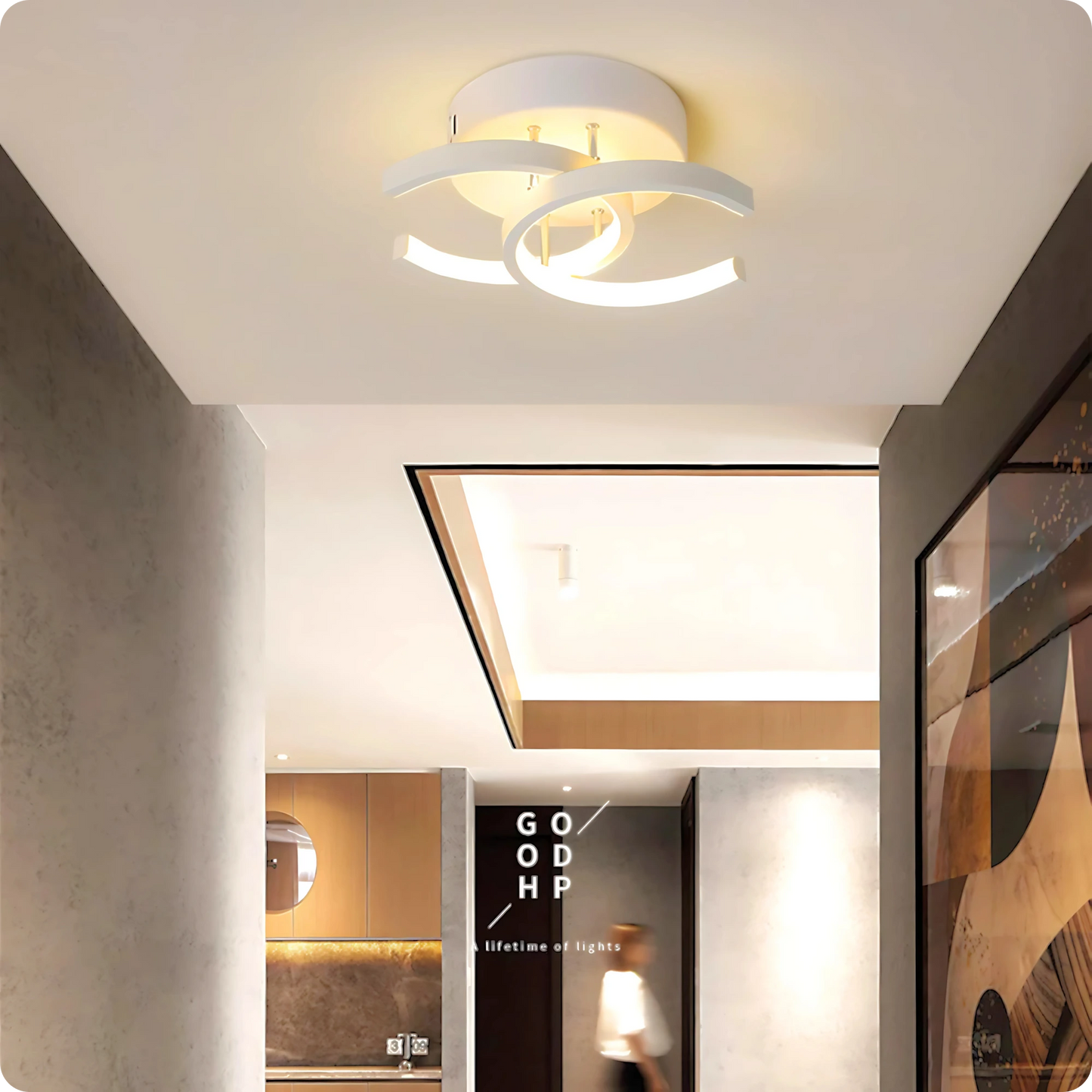 Plafonnier LED Moderne Fer Acrylique - Style Double C - PlafonnierDeco
