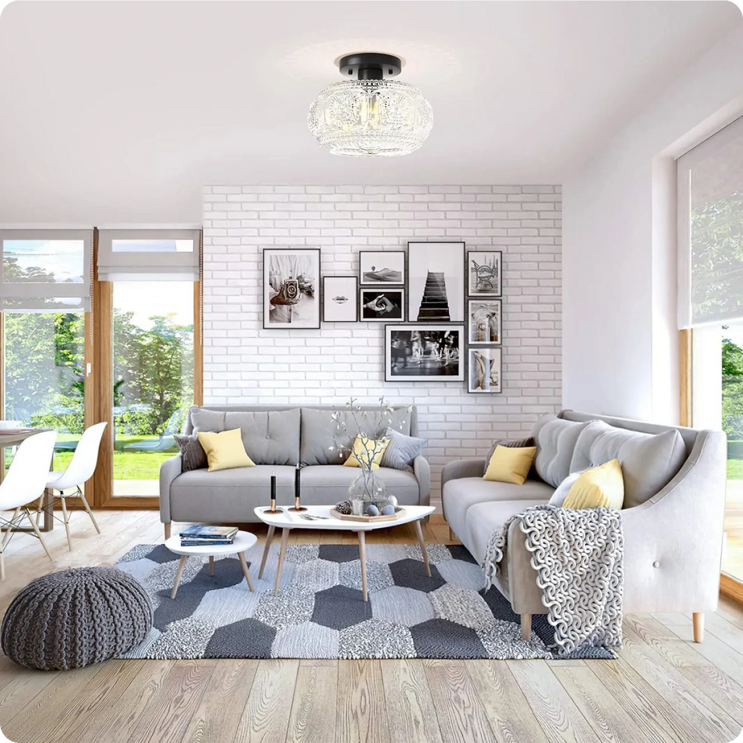 Plafonnier moderne en verre au design épuré pour une ambiance élégante - PlafonnierDeco