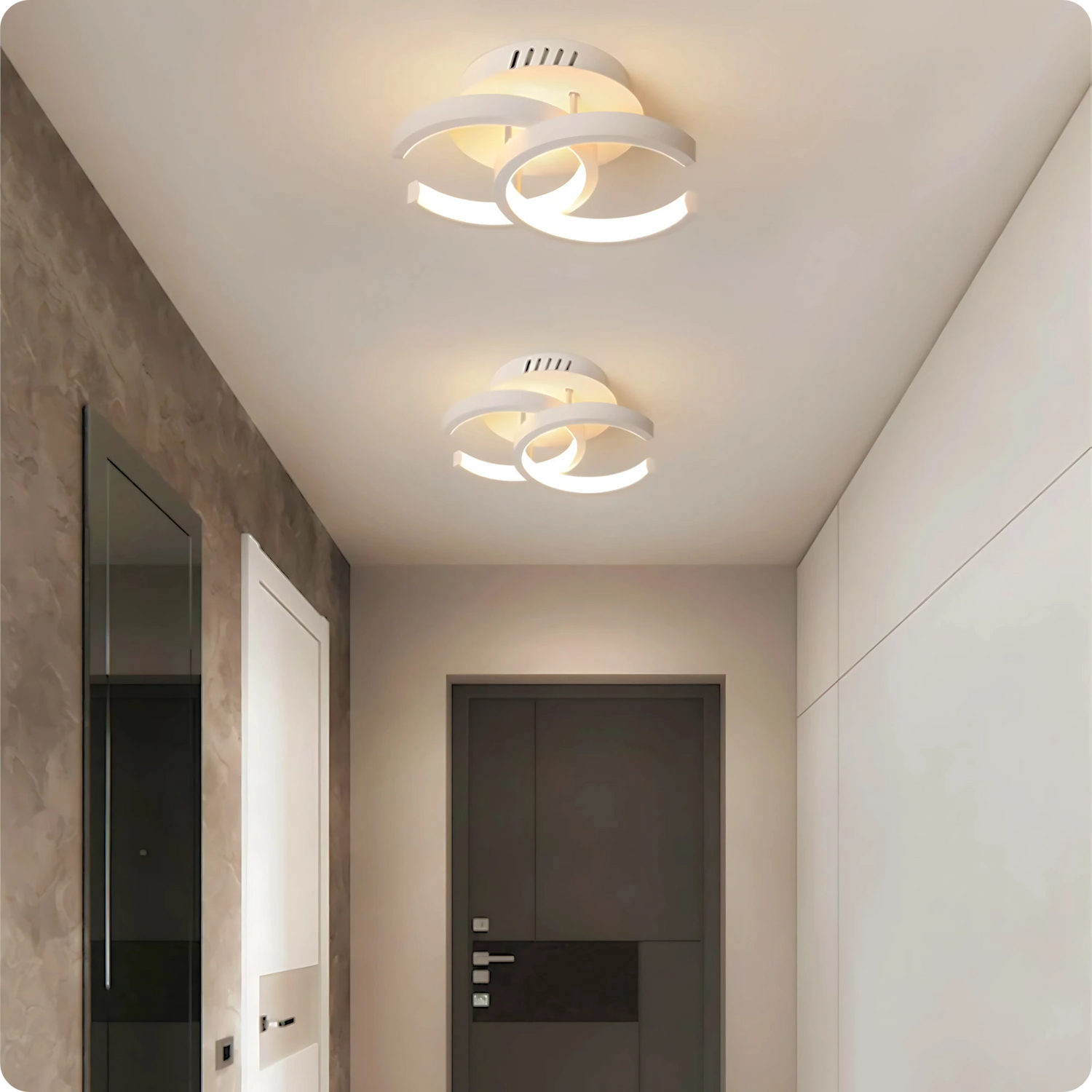 Plafonnier LED Moderne Fer Acrylique - Style Double C - PlafonnierDeco
