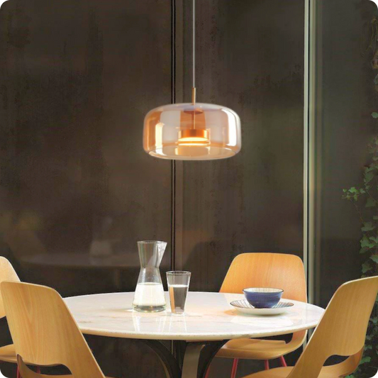 Plafonnier Verre Fumé Suspendu LED pour Ambiance Moderne - PlafonnierDeco