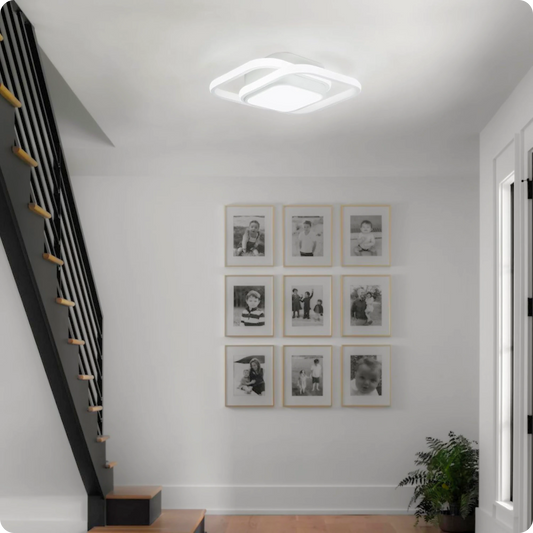 Plafonnier LED Moderne Blanc Métal Acrylique Compact - PlafonnierDeco