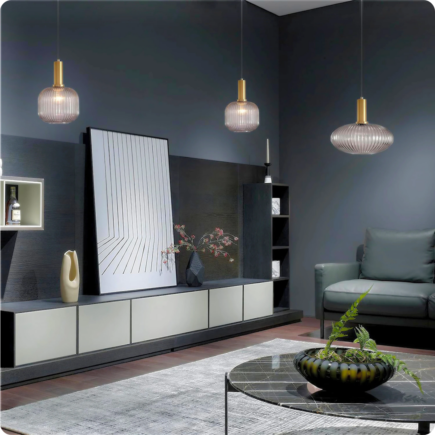 Plafonnier Verre Sculpté Suspendu - Design Moderne Élégant - PlafonnierDeco