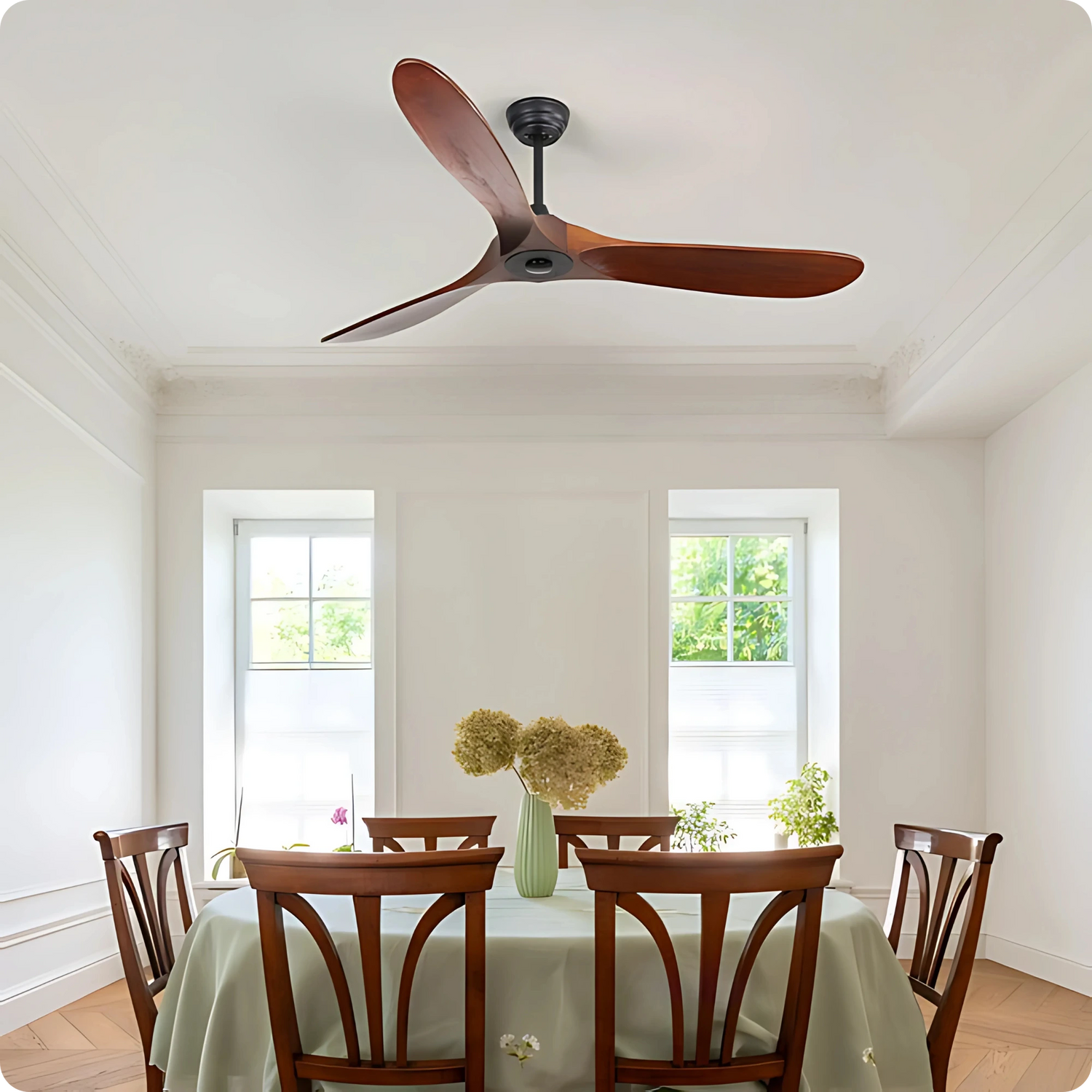 Plafonnier Ventilateur Design Grand Format Bois à Télécommande - PlafonnierDeco