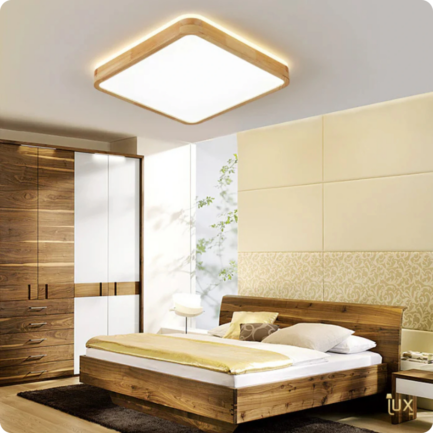 Plafonnier LED Smart Carré | Style Bois - PlafonnierDeco