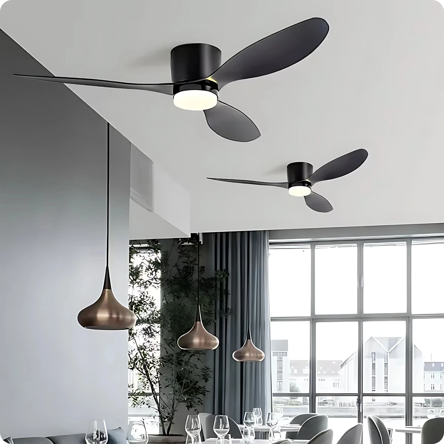 Plafonnier Ventilateur LED Moderne - Télécommande & Éclairage Variable - PlafonnierDeco