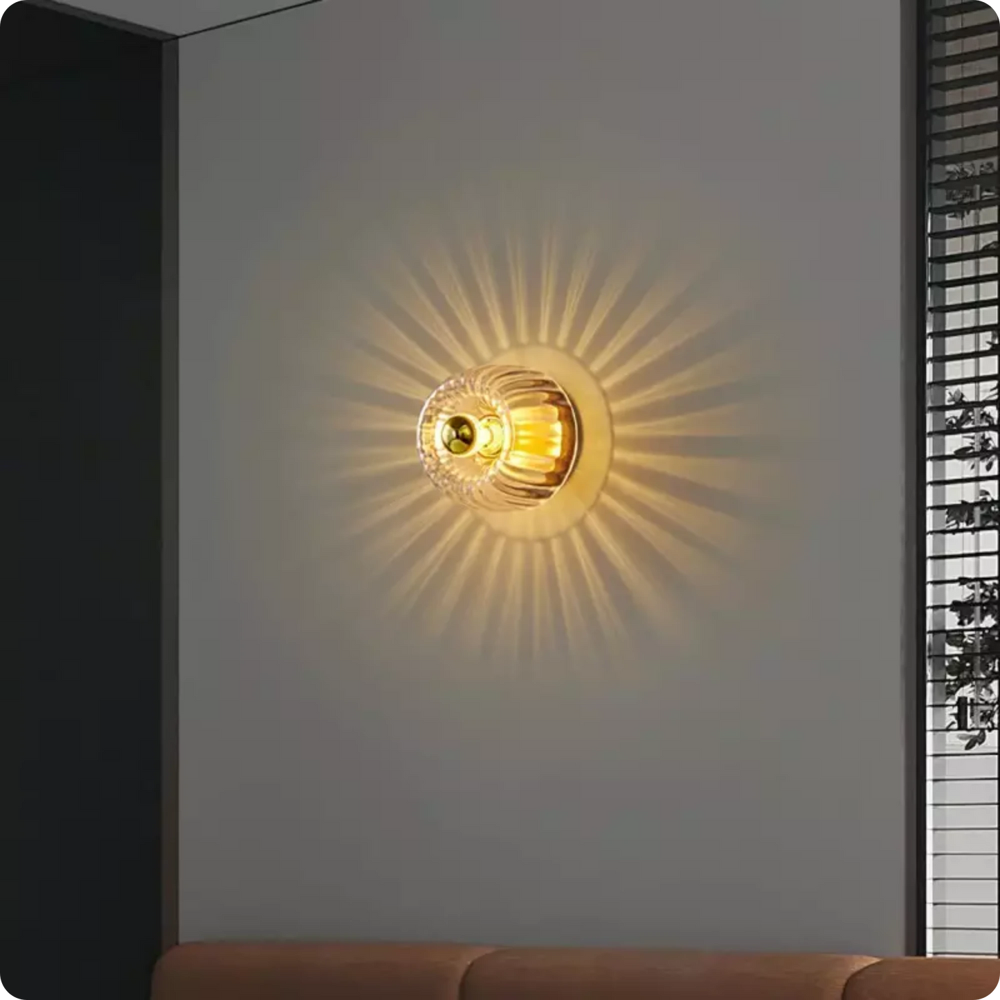 Plafonnier en verre Bauhaus avec effet de lumière or ou argent