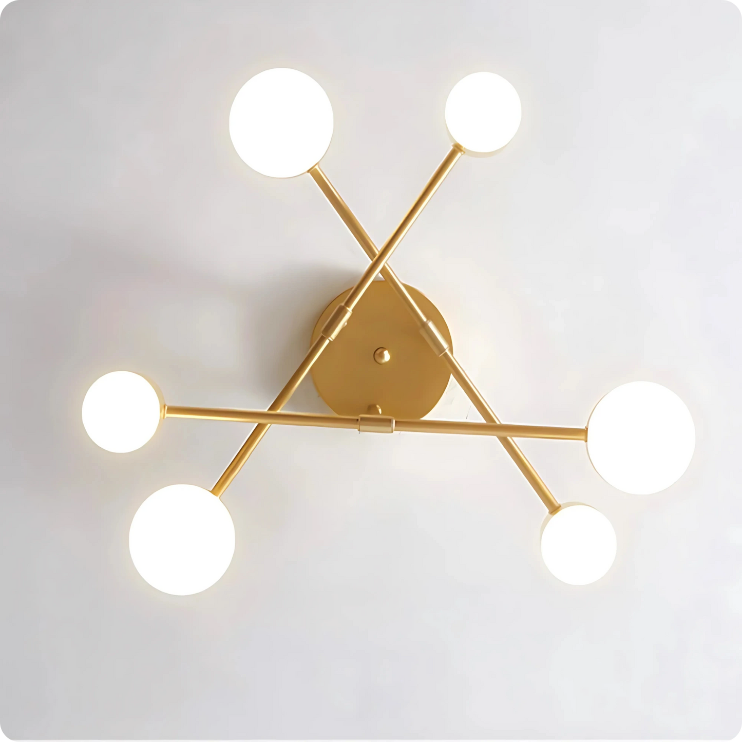 Plafonnier moderne en fer noir ou or avec éclairage LED réglable