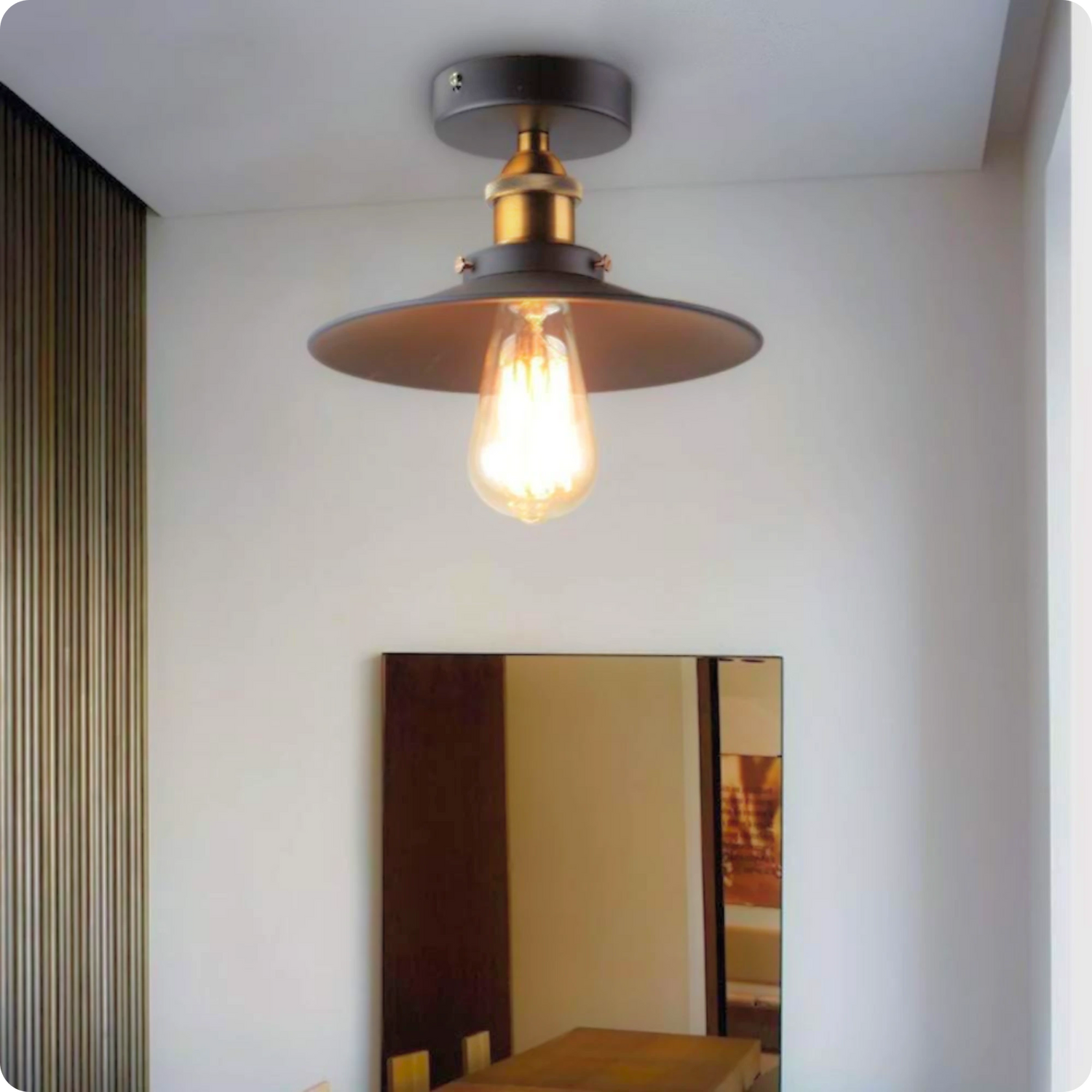 Plafonnier métal noir en forme de diamant pour éclairage vintage - PlafonnierDeco